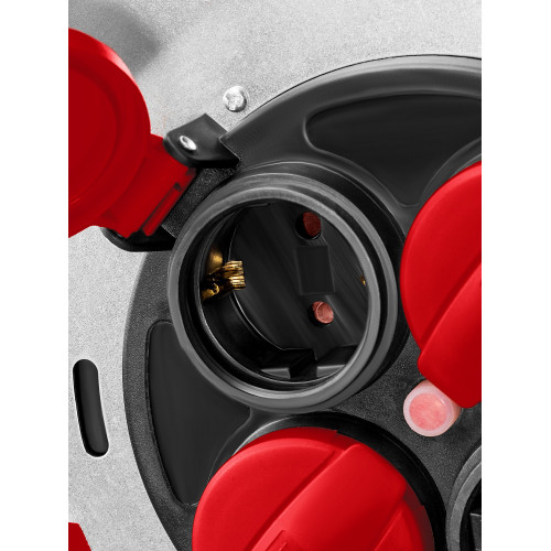 Силовой удлинитель на стальной катушке KRAFTOOL K-325 30 м, IP44