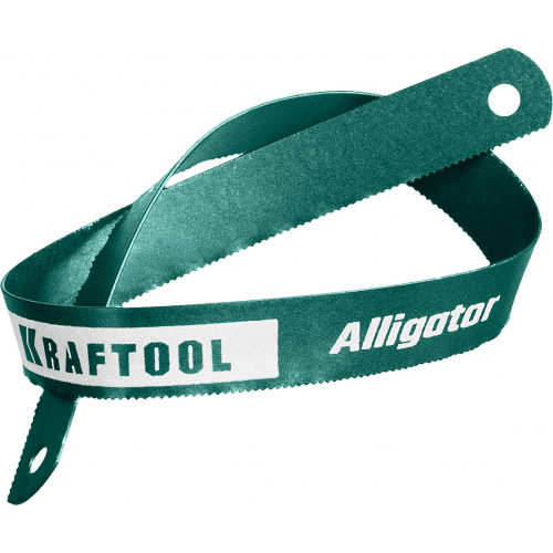 Биметаллическое гибкое полотно по металлу KRAFTOOL 18 TPI, быстрый рез, 300 мм, волнообразная разводка, 1 шт, Alligator-18