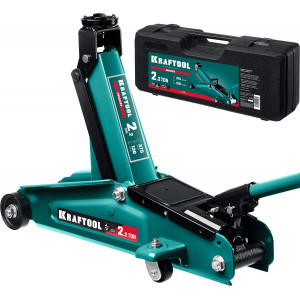 KRAFTOOL RIGID 2.25т 130-385мм подкатной домкрат с увеличенным подъемом в кейсе