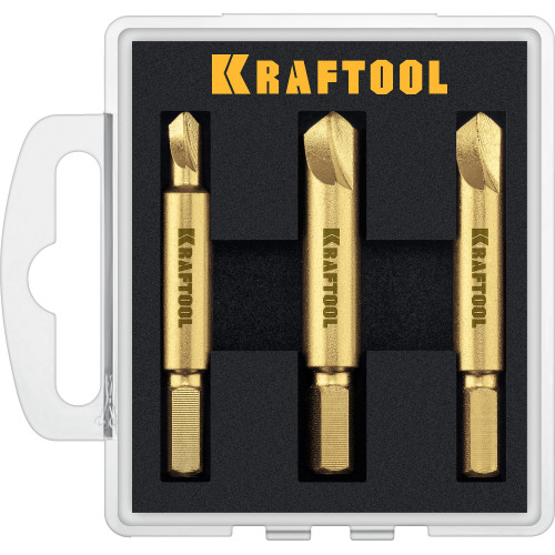Набор экстракторов KRAFTOOL для выкручивания крепежа с износом граней шлица до 95%.PH1/PZ1,PH2/PZ2,PH3/PZ3,3 предмета