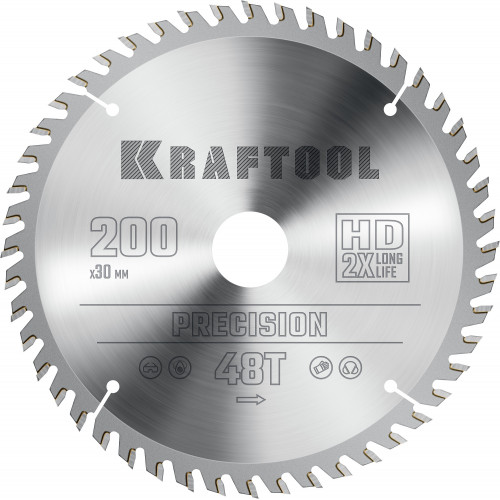 KRAFTOOL PRECISION 200х30мм 48Т, диск пильный по дереву