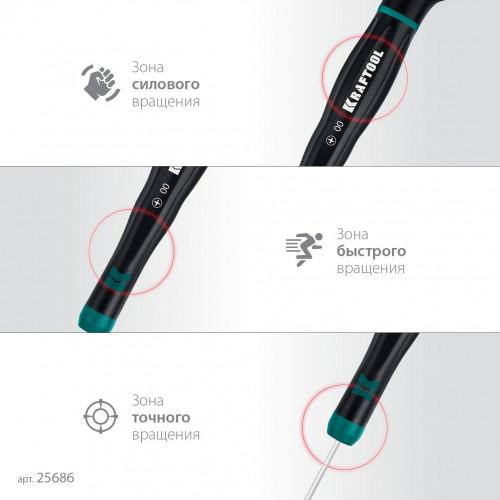 KRAFTOOL Precision 7, 7 предм., Набор отверток (25686)