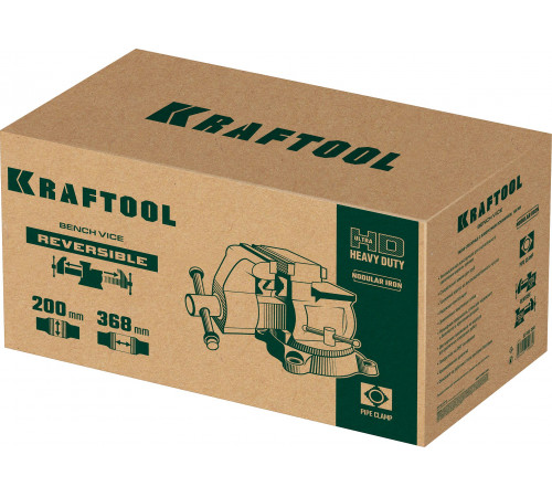 KRAFTOOL Reversible 200 мм, расход 368 мм, Слесарные тиски (32705-200)