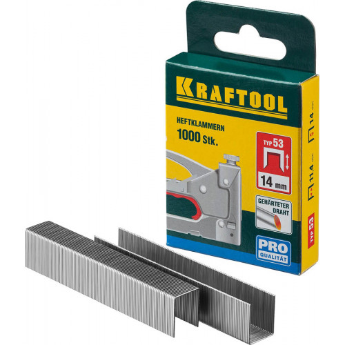 KRAFTOOL 14 мм скобы для степлера узкие тип 53, 1000 шт