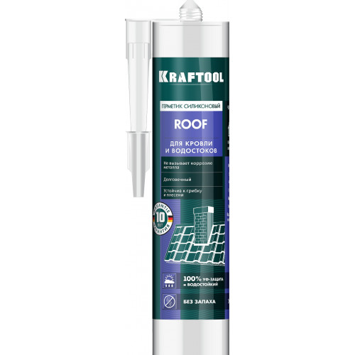 KRAFTOOL ROOF 300 мл черный, Кровельный силиконовый герметик (41258-4)