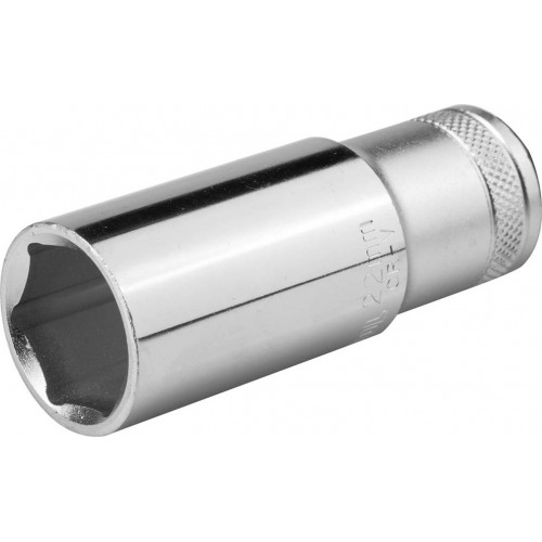 Торцовая головка KRAFTOOL ″INDUSTRIE QUALITAT″, удлиненная, Cr-V, FLANK, хромосатинированная, 1/2″, 22 мм