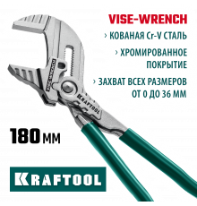 Клещи переставные-гаечный ключ KRAFTOOL 180 мм Vise-Wrench