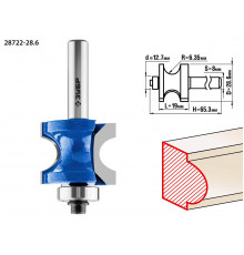 ЗУБР 28,6x19мм, радиус 6.3мм, фреза полустержневая с подшипником
