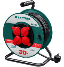 Силовой удлинитель на катушке KRAFTOOL P-315 30 м, IP44