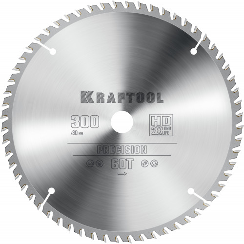 KRAFTOOL PRECISSION 300х30мм 60Т, диск пильный по дереву