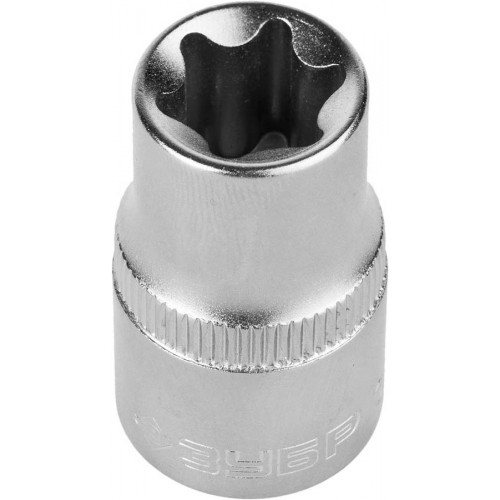 Головка торцовая ЗУБР ″Мастер″ (1/2″), Cr-V, E-TORX, хроматированное покрытие, E14