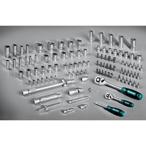KRAFTOOL X-Drive 108, 108 предм., (1/2″+3/8″+1/4″), Универсальный набор инструмента (27888-H108)