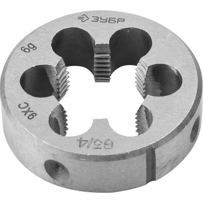 ЗУБР G 1/2″, плашка трубная, сталь 9ХС, круглая ручная