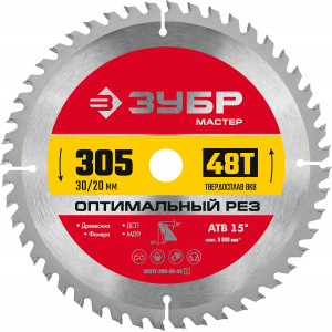 ЗУБР Оптимальный рез 305 x 30мм 48Т, диск пильный по дереву