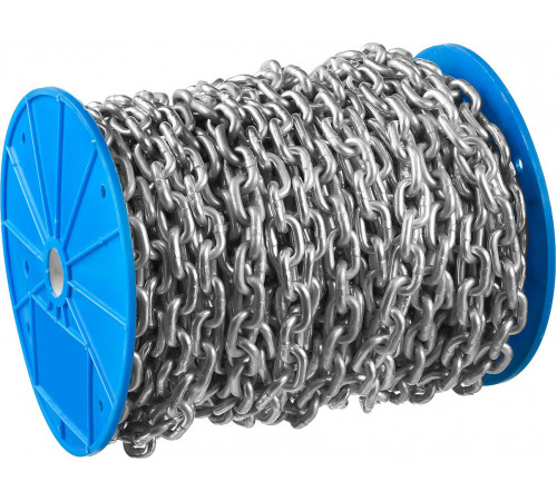 Цепь короткозвенная, DIN 766, оцинкованная сталь, d=10мм, L=10м, ЗУБР Профессионал