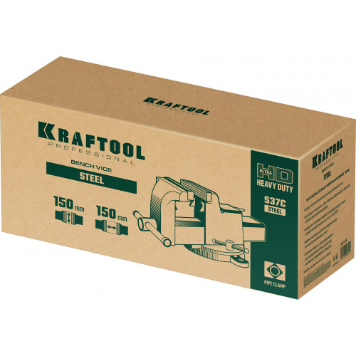 KRAFTOOL STEEL, 150 мм, стальные слесарные тиски