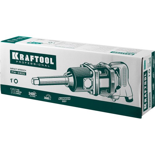 KRAFTOOL PW-3400 ударный пневматический гайковерт, 1″, 3400 Нм