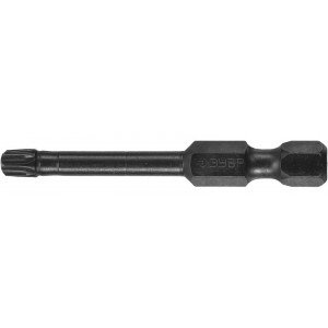 Биты ЗУБР ″ПРОФИ″ TORX, тип хвостовика E 1/4″, T25, 50мм, 2шт, на карточке