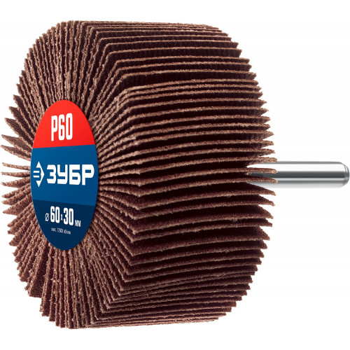 ЗУБР d 60x30 мм, P60, круг шлифовальный лепестковый