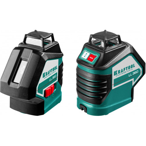 KRAFTOOL LL360 нивелир лазерный, 2х360° , 20м/70м, IP54, точн. +/-0,2 мм/м, в коробке