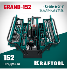 KRAFTOOL GRAND-152, 152 предм., (1/2″+1/4″), Универсальный набор инструмента (27978-H152)