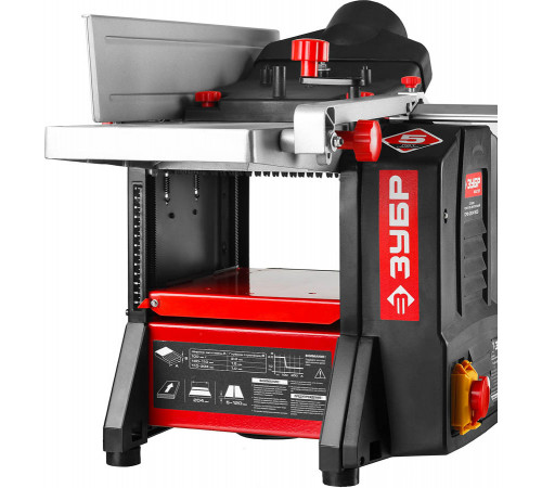Станок фуговально-рейсмусовый, ЗУБР СРФ-204-1500, ширина строгания 204мм, толщина заготовки до 120мм, 2 ножа, 9000 об/мин, 1500Вт, 6м/мин