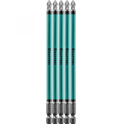 Optimum Line Биты, PH2, 150 мм, тип хвостовика E 1/4″, 5 шт в блистере, KRAFTOOL