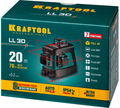 KRAFTOOL LL 3D нивелир лазерный, в коробке