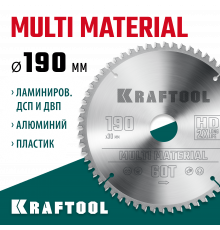 KRAFTOOL Multi Material 190х30мм 60Т, диск пильный по алюминию