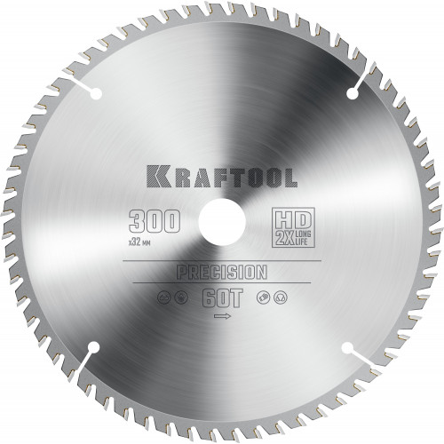 KRAFTOOL PRECISSION 300х32мм 60Т, диск пильный по дереву