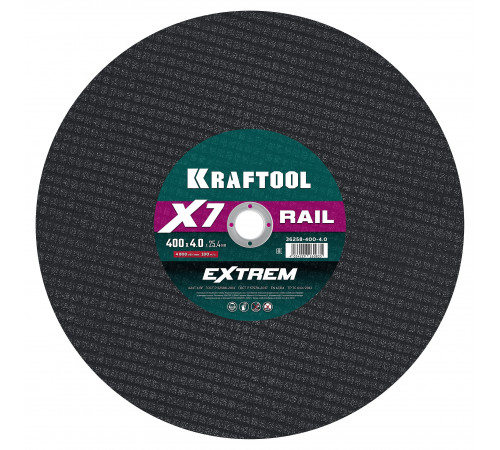 KRAFTOOL X7-EXTREM RAIL 400x4.0 / 25.4 мм по Ж/Д рельсам отрезной диск для бензореза (36258-400-4.0)