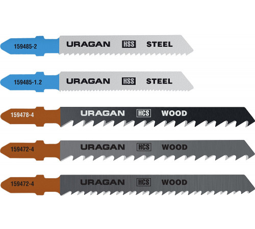 Набор полотен URAGAN, T101B,T144D,T101D,T118A,Т118B, по дереву и металлу, 5 предметов