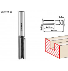 ЗУБР 10x25мм, хвостовик 8мм, фреза пазовая прямая