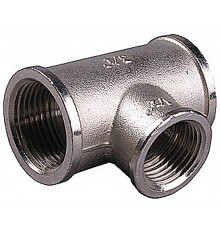 Тройник GENERAL FITTINGS переходной, никелированная латунь, г/г/г, 1″-1/2″-1″