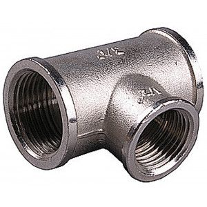 Тройник GENERAL FITTINGS переходной, никелированная латунь, г/г/г, 3/4″-1/2″-3/4″
