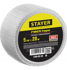 Серпянка самоклеящаяся FIBER-Tape, 5 см х 20м, STAYER Professional 1246-05-20