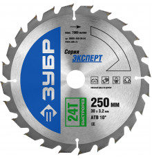 ЗУБР Быстрорез 250 x 30мм 24Т, диск пильный по дереву