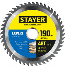 STAYER EXPERT 190 x 30/20мм 48Т, диск пильный по дереву, точный рез