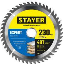 STAYER EXPERT 230 x 32/30мм 48Т, диск пильный по дереву, точный рез