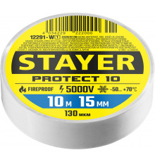 STAYER Protect-10 белая изолента ПВХ, 10м х 15мм