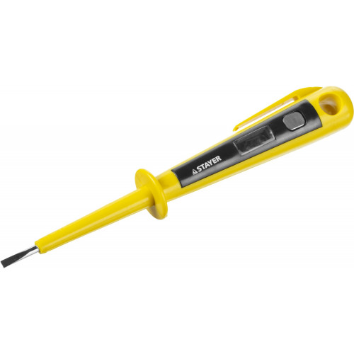 STAYER ″MASTER″. Пробник напряжения MAXElectro с цельнолитым диэлектрическим корпусом, 120-250В, 150мм