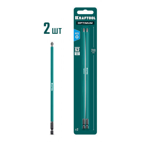 KRAFTOOL OPTIMUM PZ 2, 200 мм, 2 шт, биты (26124-2-200-2)