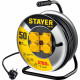 STAYER PRO-315, КГ, 3 x 1.5 мм2, 50 м, 3700 Вт, IP44, силовой удлинитель на стальной катушке (55077-50)