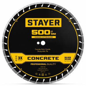 STAYER CONCRETE 500 мм, диск алмазный по бетону и камню, PROFESSIONAL (3668-500)