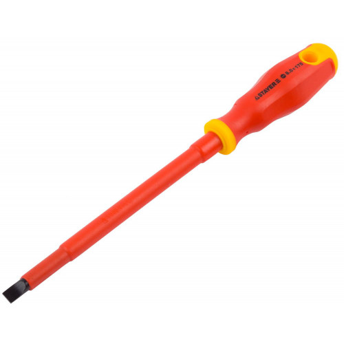Отвертка STAYER ″PROFI″ ″ELECTRO″ диэлектрическая до 1000В, двухкомп рукоятка, SL 8,0 х 175 мм