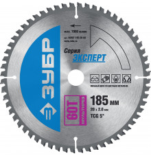 ЗУБР Мультирез 185 x 20мм 60Т, диск пильный по алюминию
