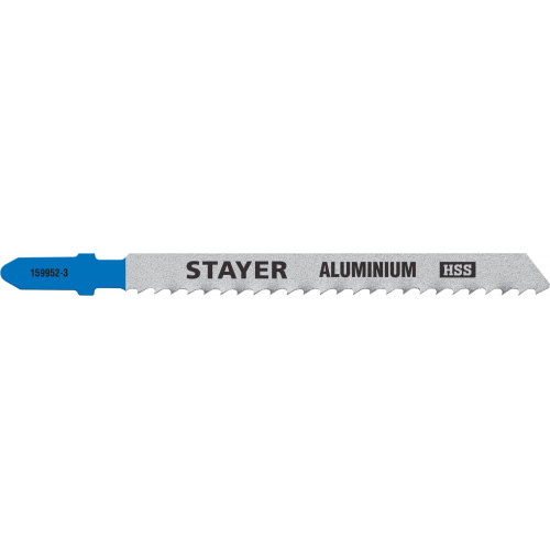 STAYER T127D, полотна для эл/лобзика, HSS, по мягкому металлу (2-15мм), Т-хвостовик, шаг 3мм, 75мм, 2шт, STAYER Professional