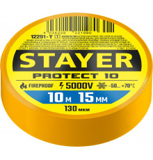 STAYER Protect-10 желтая изолента ПВХ, 10м х 15мм