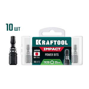 Ударные биты  KRAFTOOL Impact TX 20, 25 мм, 10 шт (26195-20-25-S10)