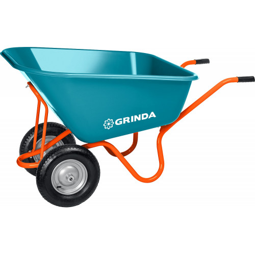 Садовая тачка с кузовом увеличенного объема 260л GRINDA GP-1, г/п 120кг, ударопрочный пластиковый кузов.